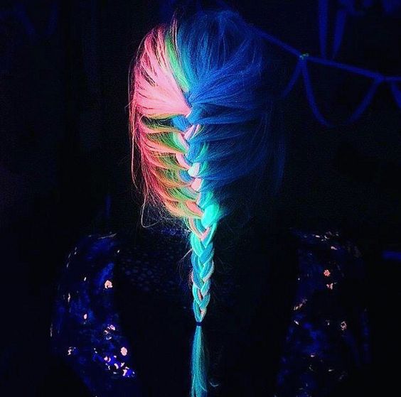 rainbow hair braids